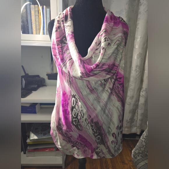 ANN TAYLOR Cowl Neck Blouse Shirt Top Womens's Size 16 - Picture 2 of 10